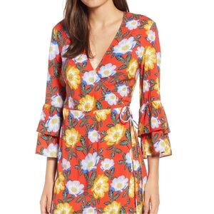 NWOT The Fifth Label Orange Floral Midi Dress Small